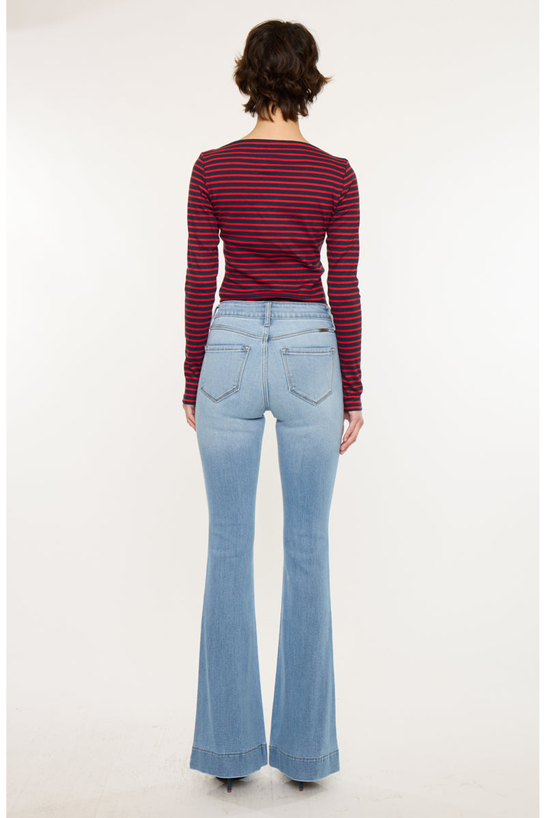 Roxanne High Rise Flare Jeans, Alternate, color, Light Wash
