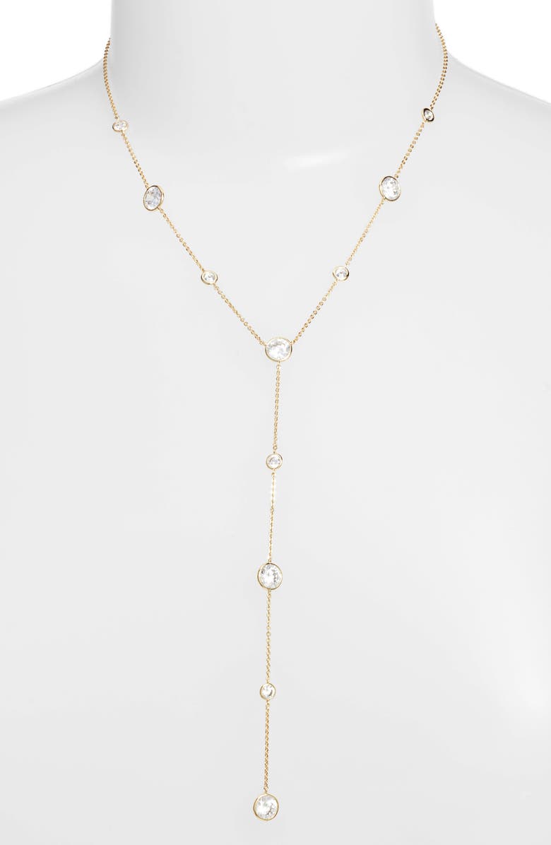 Nordstrom Bezel Stone Station Y-Necklace, Main, color, 