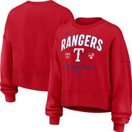Nike Women's Nike Red Texas Rangers Oversized High Hip Pullover Sweatshirt