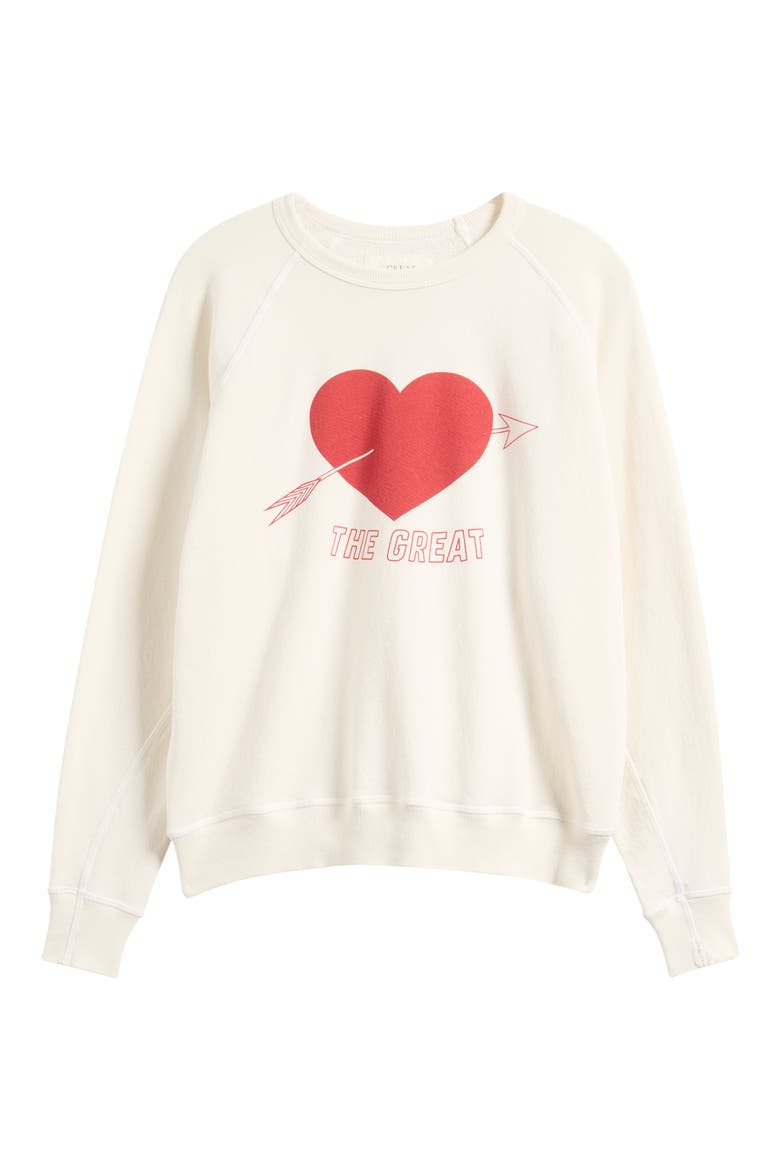 The College Heart Graphic Sweatshirt, Alternate, color, WASHED WHITE W/ RED