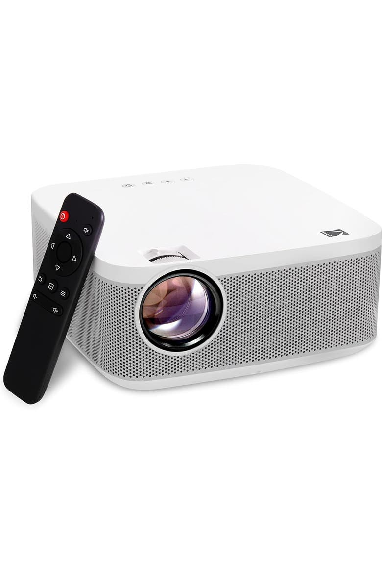 FLIK X10 Multimedia Home Projector, 1080p Portable Projector with Remote Control, Main, color, White