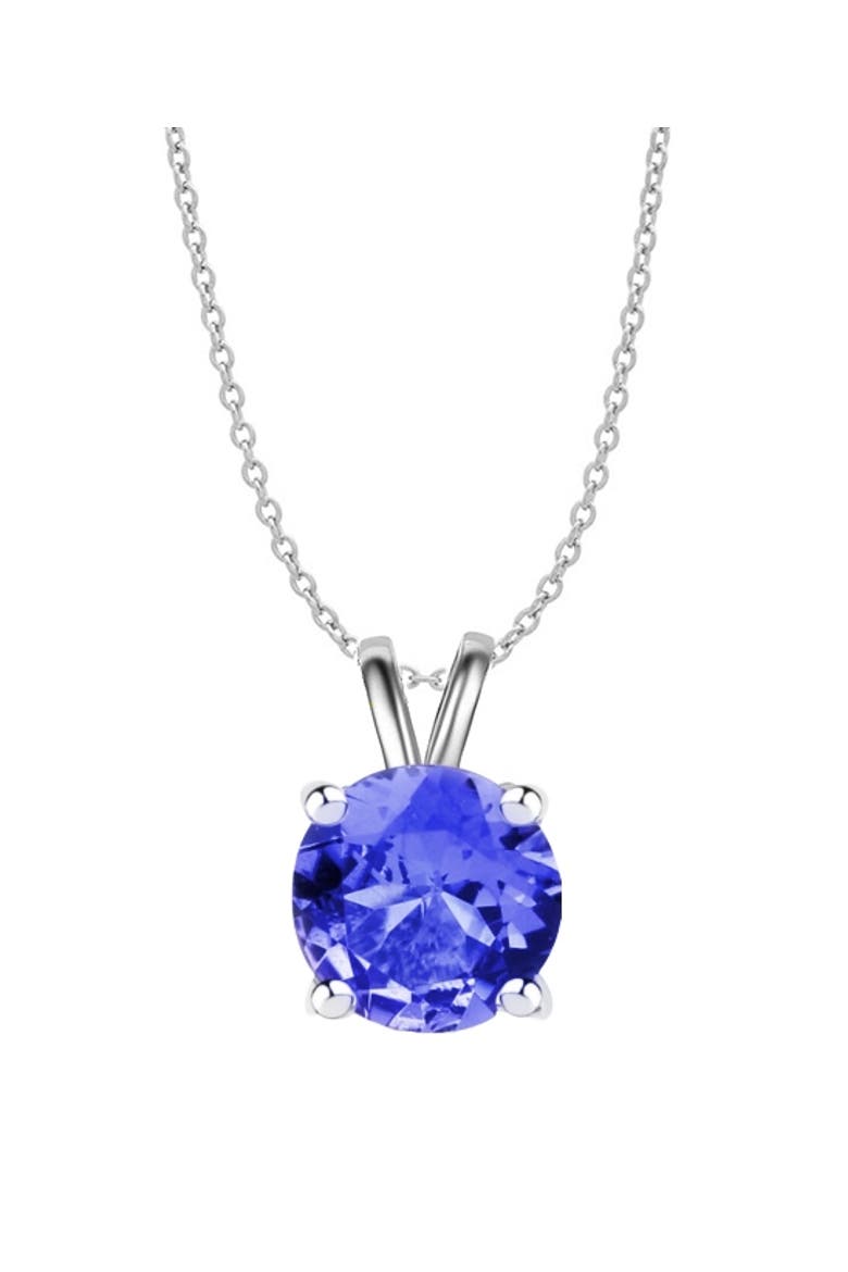 Sterling Silver Created Tanzanite Necklace, Main, color, Silver