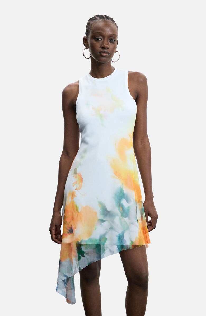 Desigual Abstract Floral Asymmetric Hem Dress, Alternate, color, 