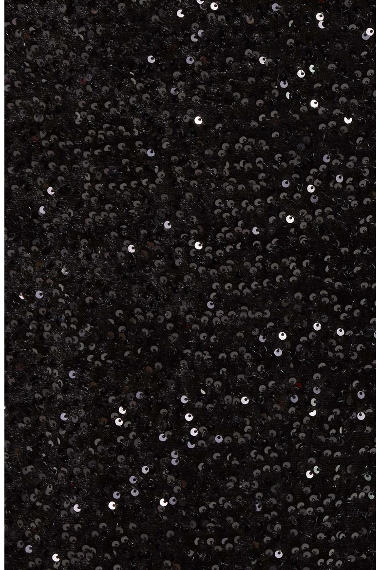 Sequin Faux Wrap Dress, Alternate, color, ANNE BLACK