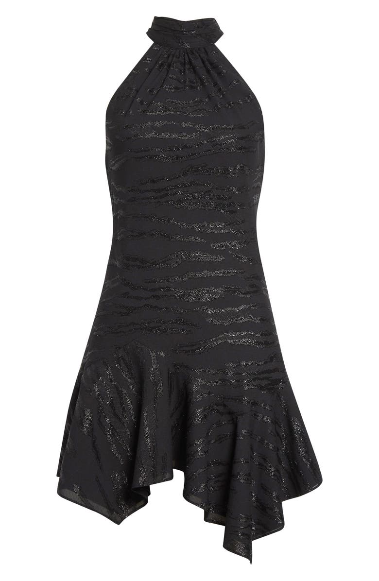Ramy Brook Nari Metallic Sleeveless Minidress, Alternate, color, Black Lurex