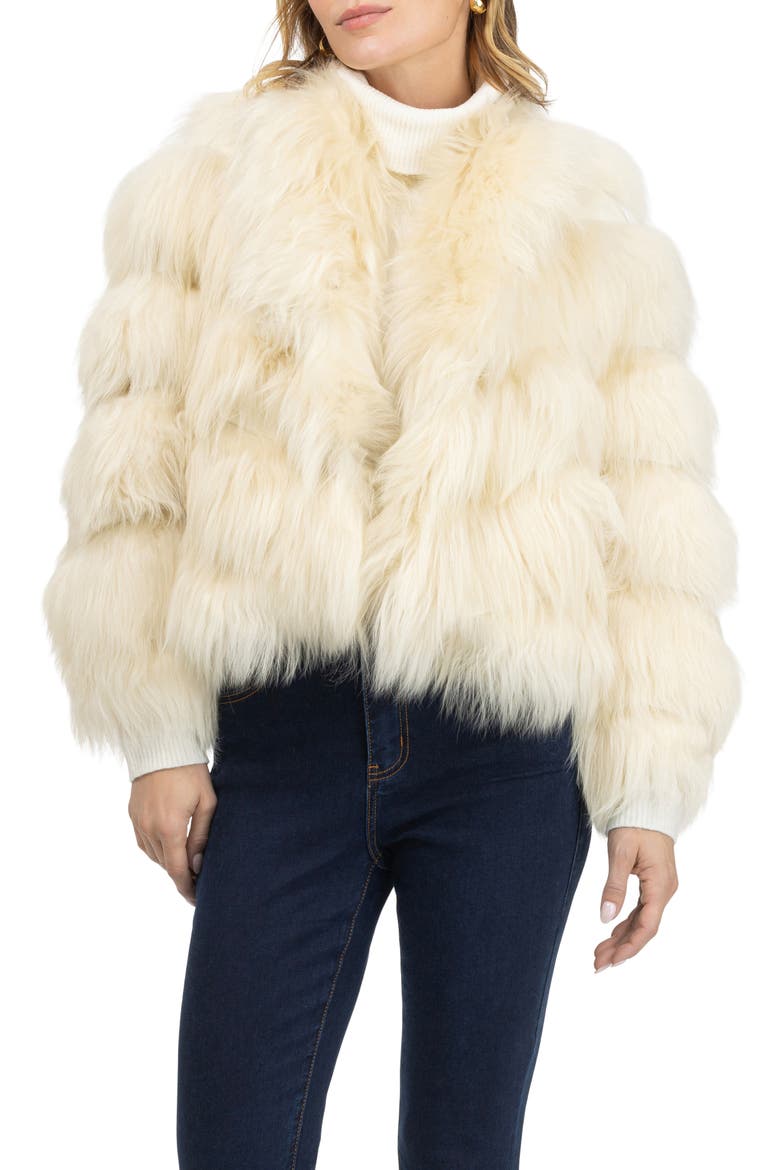 Genuine Shearling Jacket, Main, color, BEIGE