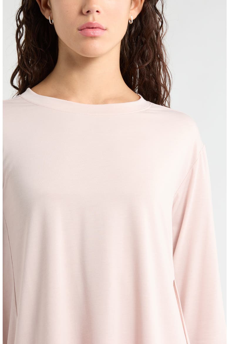 Long Sleeve Split Hem T-Shirt, Alternate, color, PINK HUSH