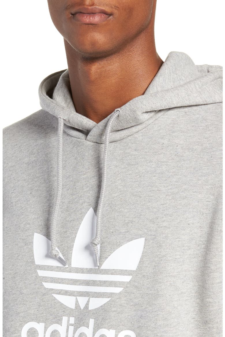 Trefoil Hoodie, Alternate, color, MEDIUM GREY HEATHER
