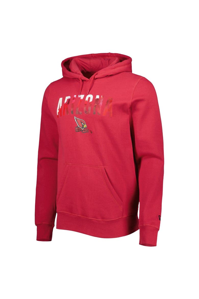 Men's New Era Cardinal Arizona Cardinals Ink Dye Pullover Hoodie, Alternate, color, Cardinal