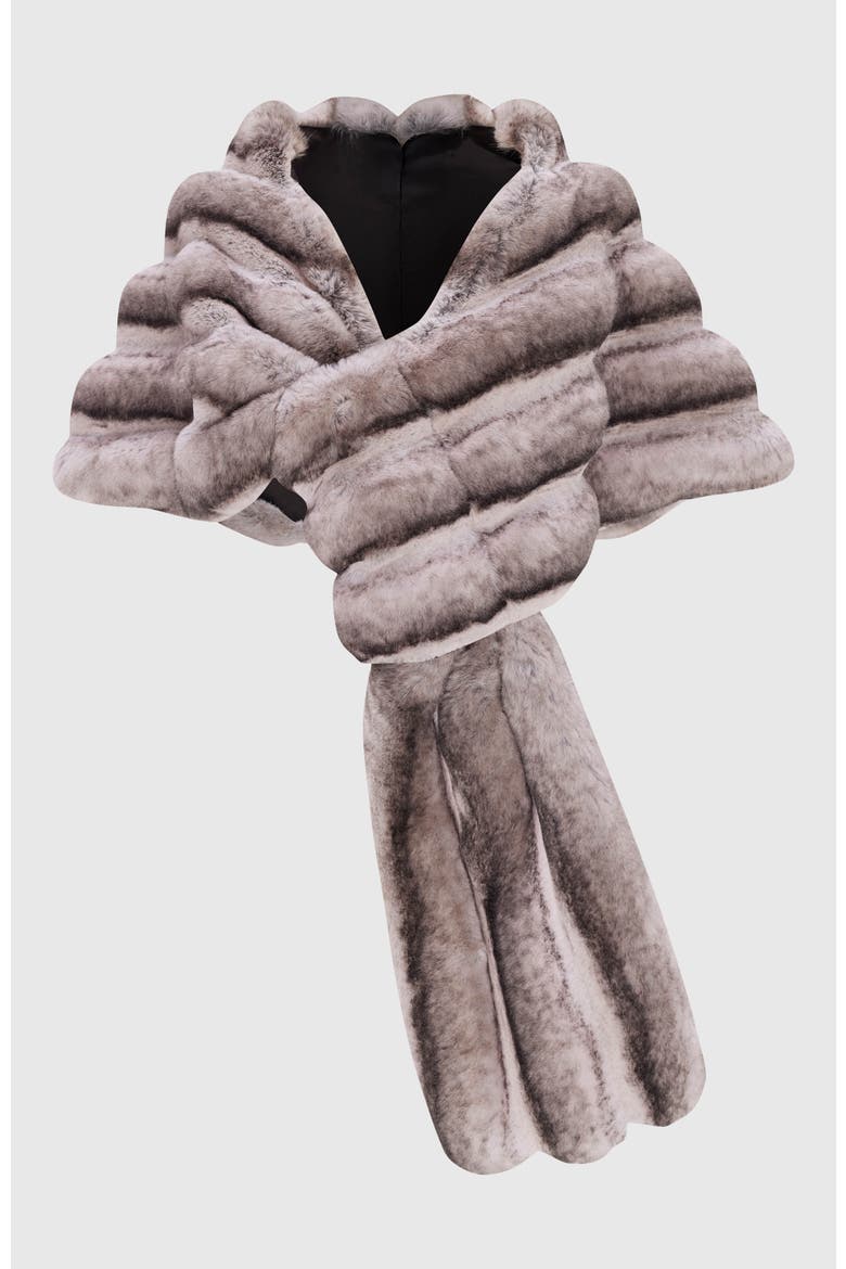 Fur-Free Chinchilla (Faux Fur) Stole, Alternate, color, GRAY CHINCH
