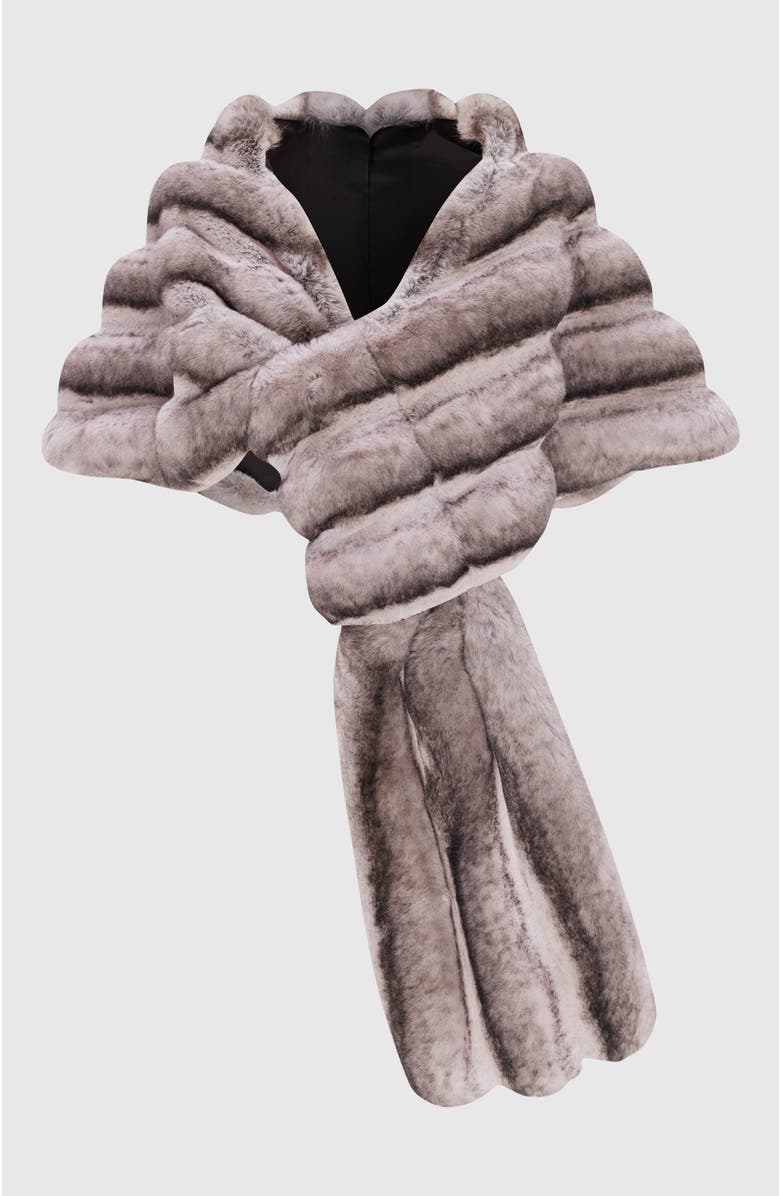 Lyla Grant Fur-Free Chinchilla (Faux Fur) Stole, Alternate, color, Gray Chinch