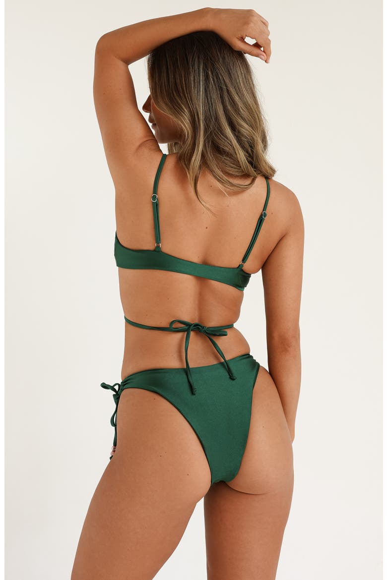 Blushing Cheeky Bikini Bottom, Alternate, color, Hunter