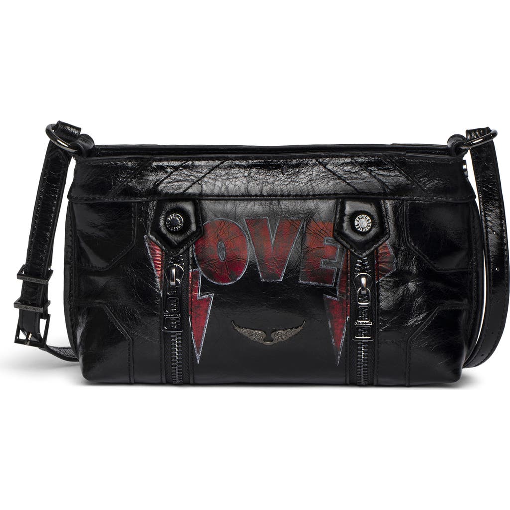 Zadig & Voltaire Sunny Mood Punk Embellished Leather Shoulder Bag In Black