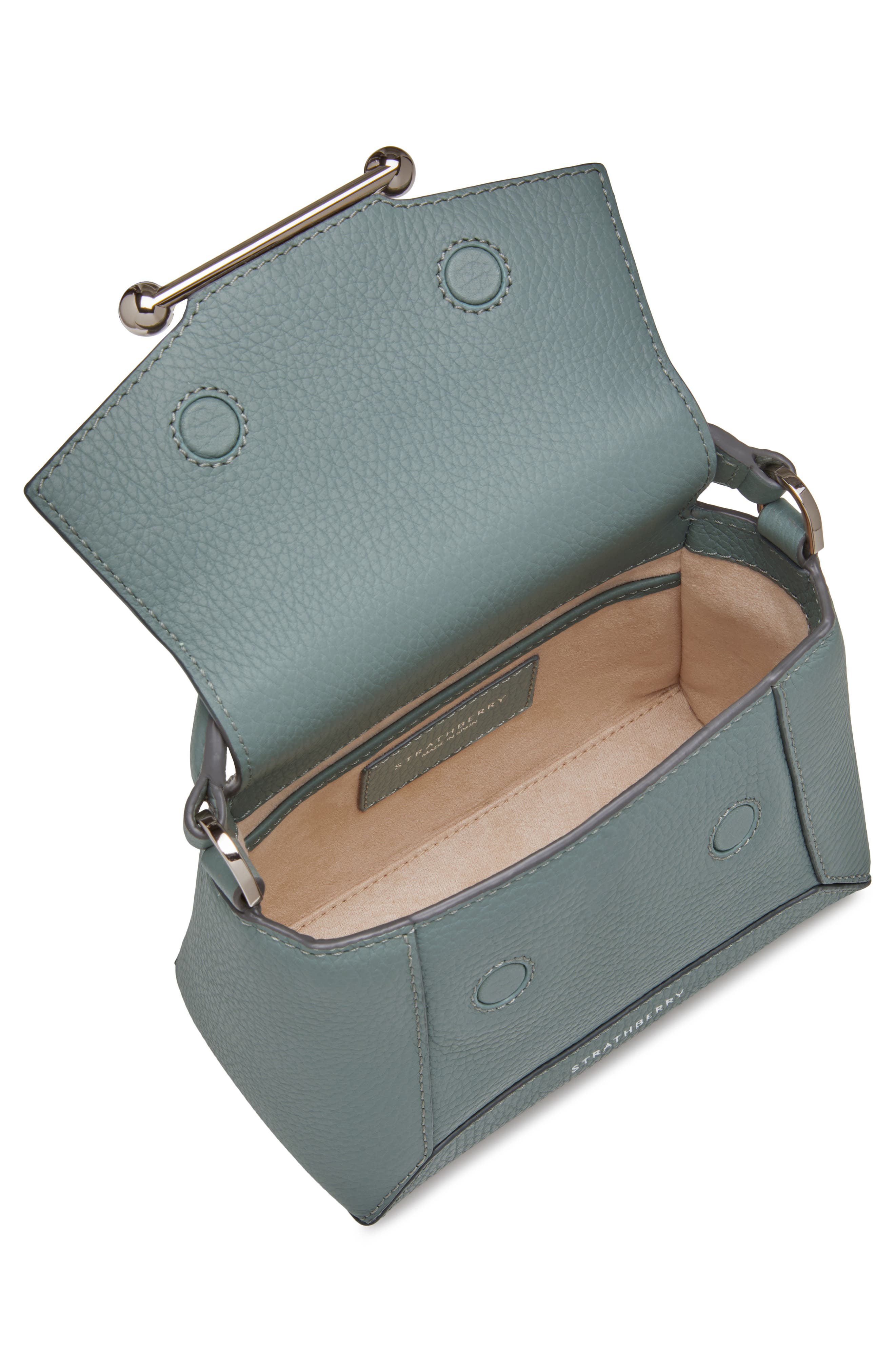 Strathberry Nano Mosaic Grained Leather Top Handle Bag, Alternate, color, 