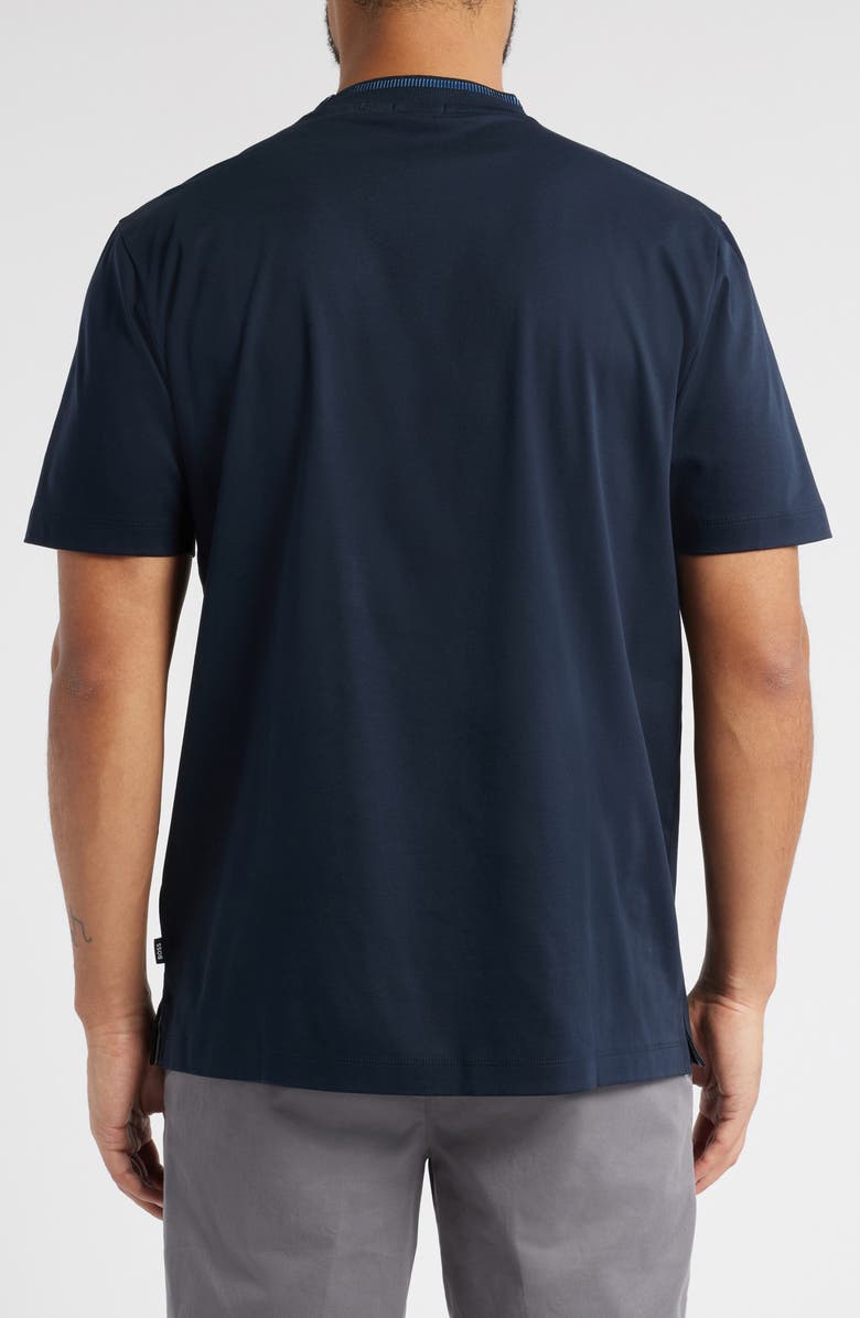 BOSS Tessler Tipped Cotton Crewneck T-Shirt, Alternate, color, Dark Blue