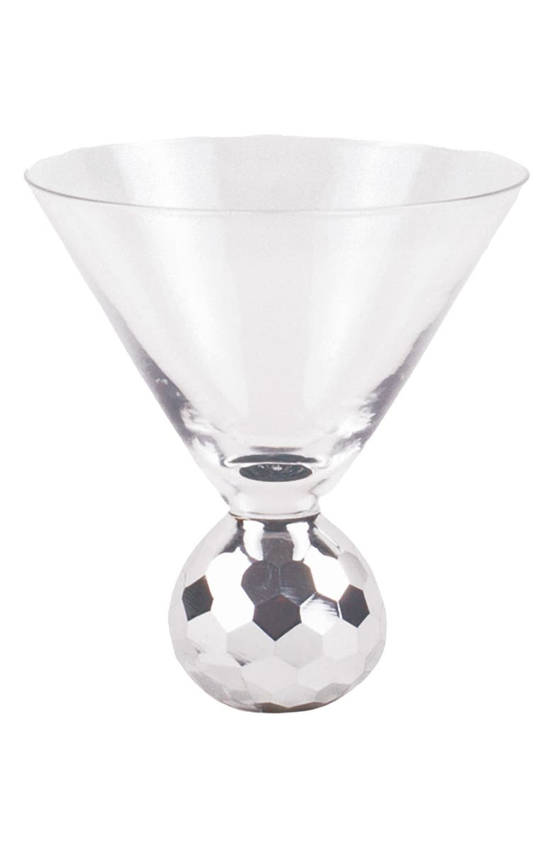 8 OAK LANE Silver Disco Set of 4 Martini Glasses, Main, color, Silver