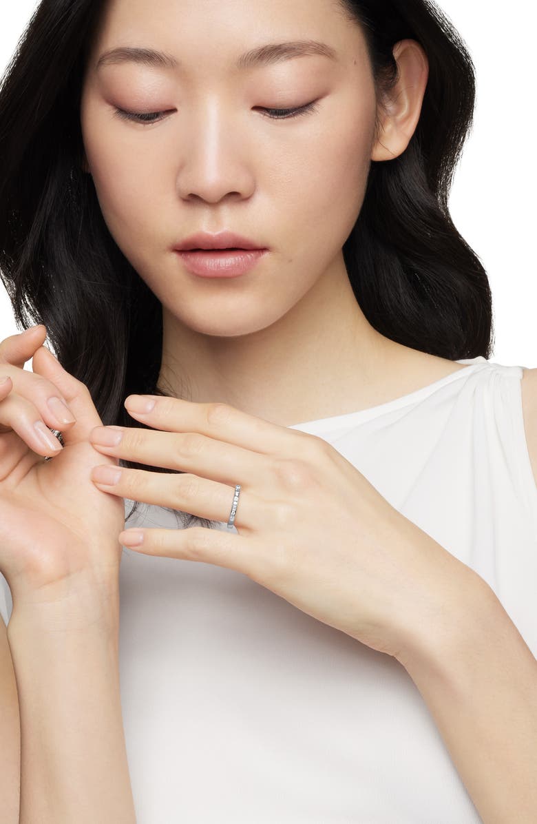 David Yurman DY Eden Partway Alternating Diamond Band Ring in Platinum with Diamonds, 2.8mm, Alternate, color,