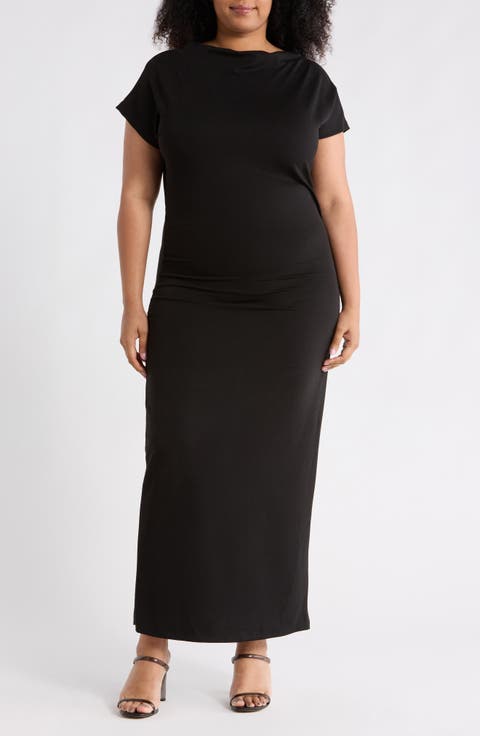 Off the Shoulder Ruched Dress (Plus)
