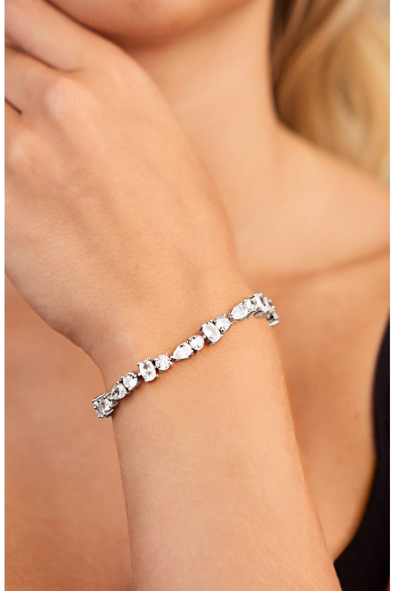 Cubic Zirconia Bracelet, Alternate, color, SILVER