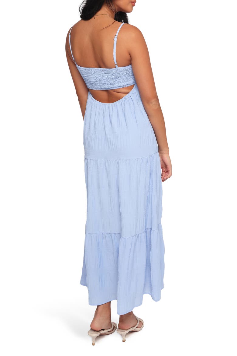 Nina Back Cutout Tiered Maxi Dress, Alternate, color, DUSTY BLUE