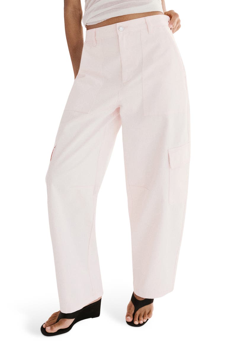 Wide Leg Cargo Jeans, Main, color, PASTEL PINK