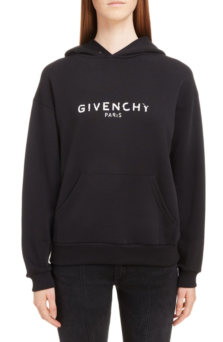 Givenchy Paris Logo Hoodie, Main, color, 
