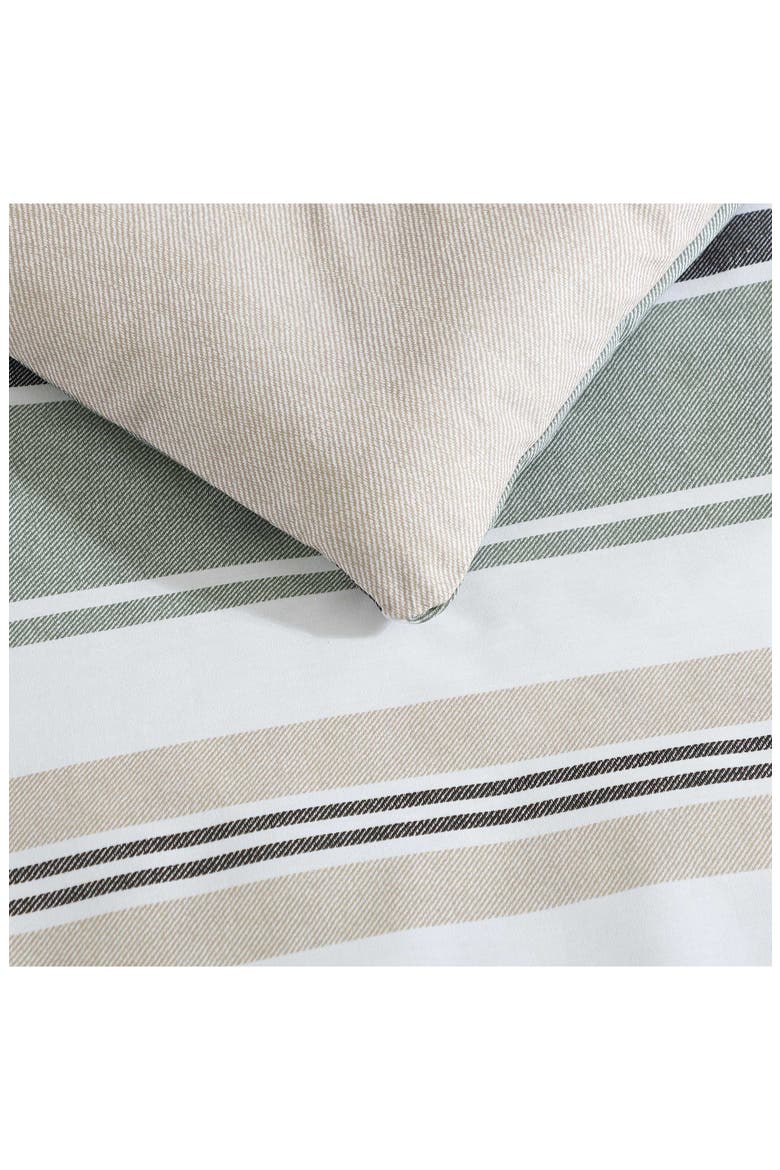 Prospect Harbor Stripe Cotton Twin Comforter Set, Alternate, color, FERN GREEN/ CHARCOAL