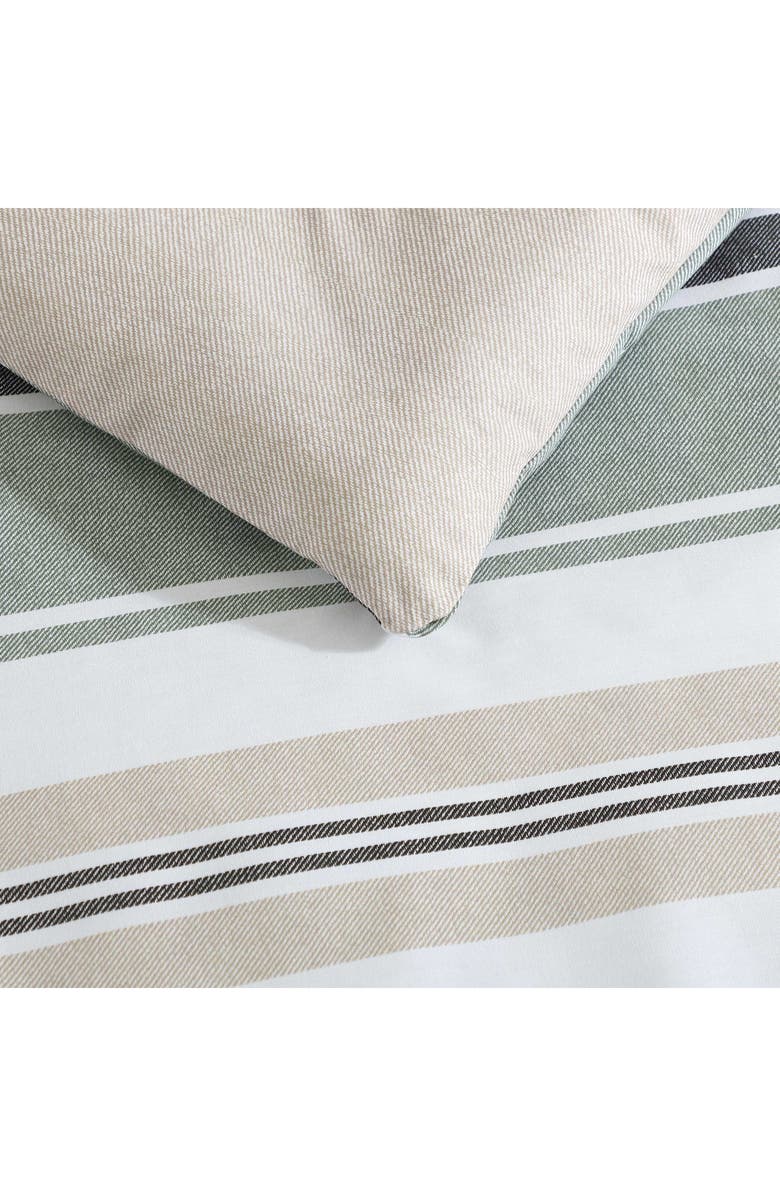 Nautica Prospect Harbor Stripe Cotton Twin Comforter Set, Alternate, color, Fern Green/ Charcoal