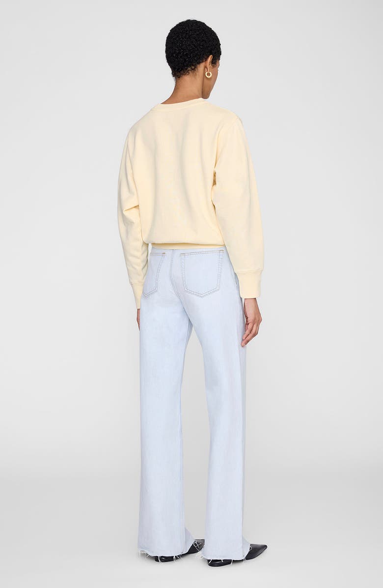 ANINE BING Harry Shrunken Sweatshirt, Alternate, color, Butter Yellow
