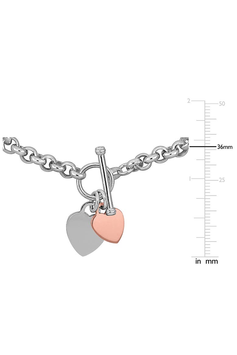 Double Heart Charm Link Bracelet, Alternate, color, MULTI-COLOR