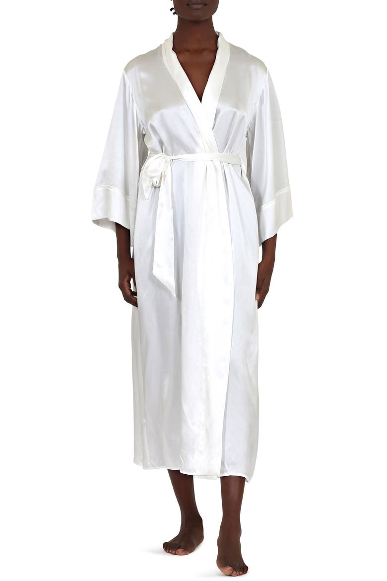 Celine Silk Robe, Main, color, IVORY