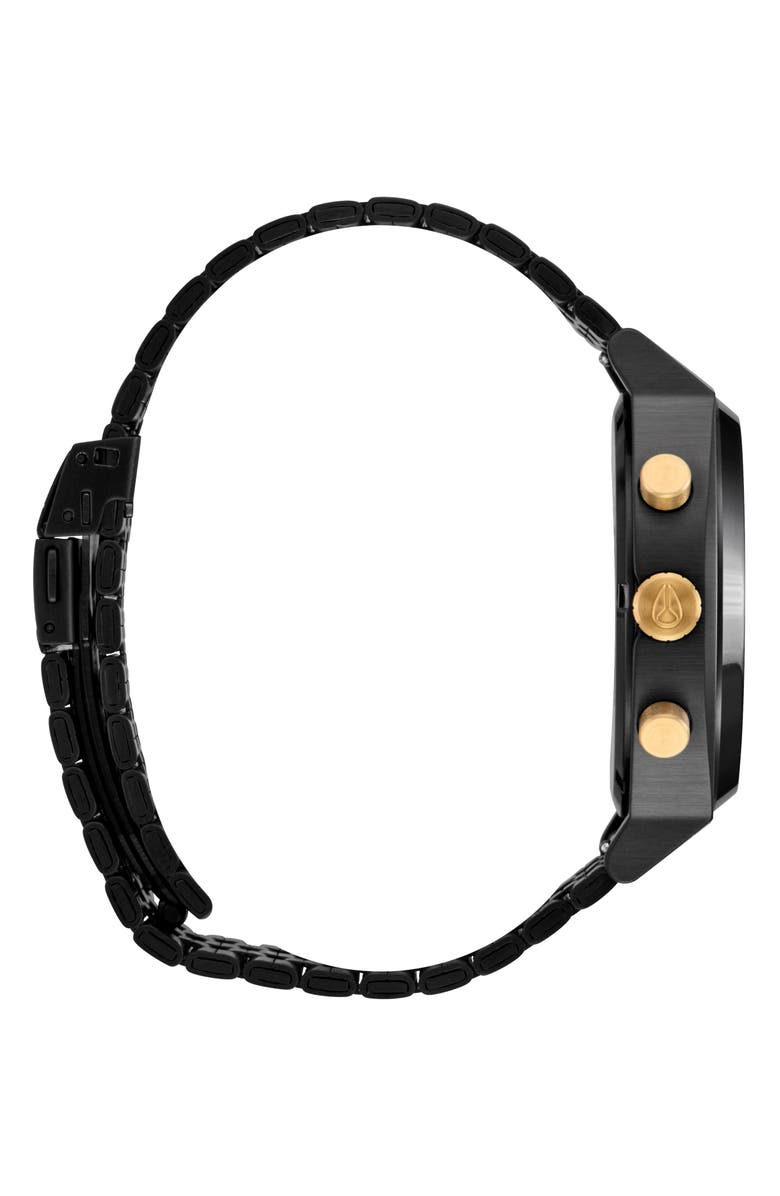 Nixon Time Teller Chronograph Bracelet Watch, 40mm, Alternate, color, Black / Black / Gold