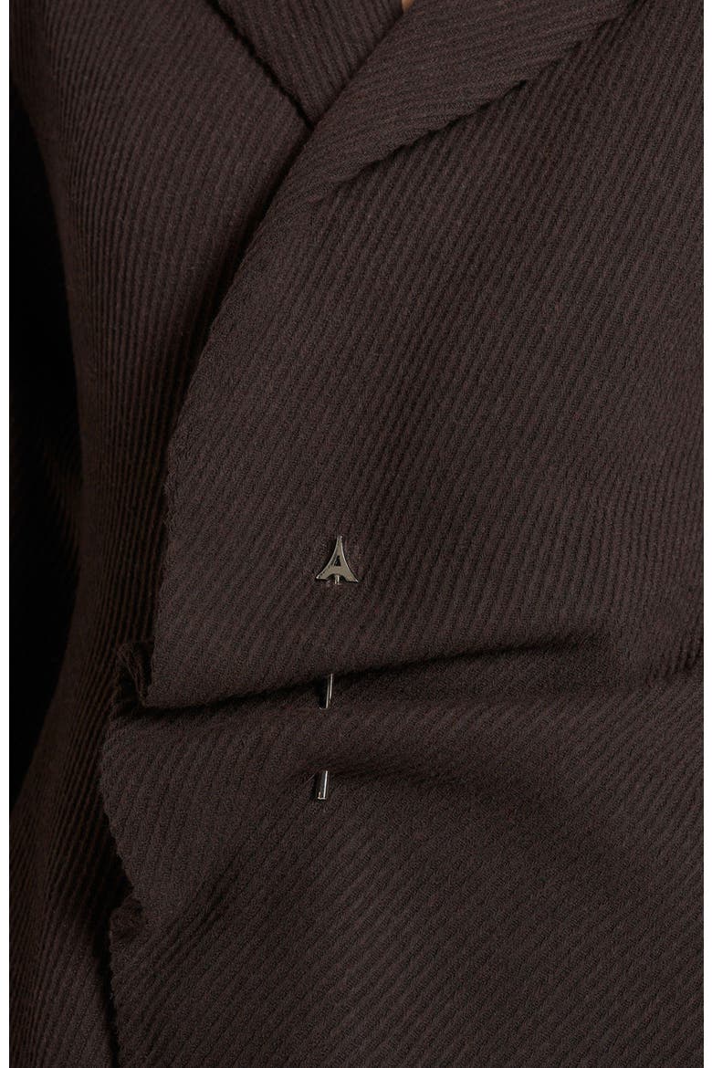 Sylvie Oversized Wool Asymmetric Blazer Dress, Alternate, color, Brown