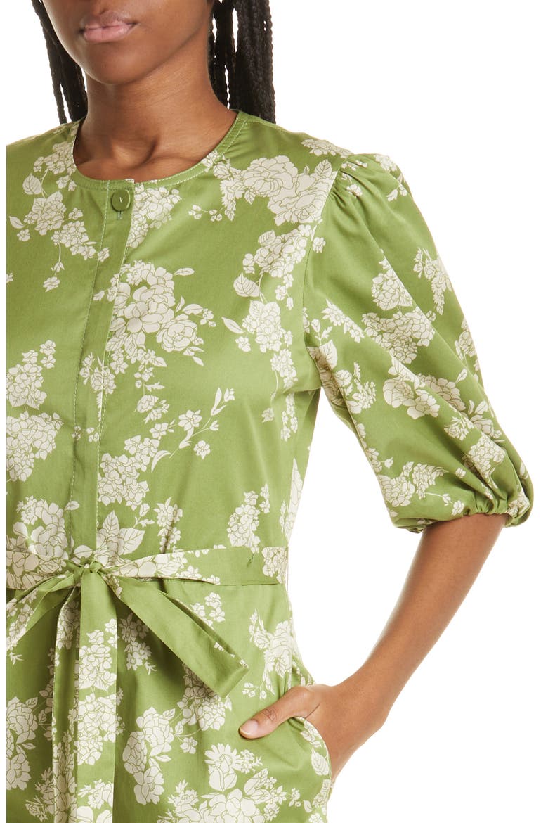Gab Floral Print Tie Waist Wide Leg Cotton Jumpsuit, Alternate, color, GABRIELLE FLEUR MANZ