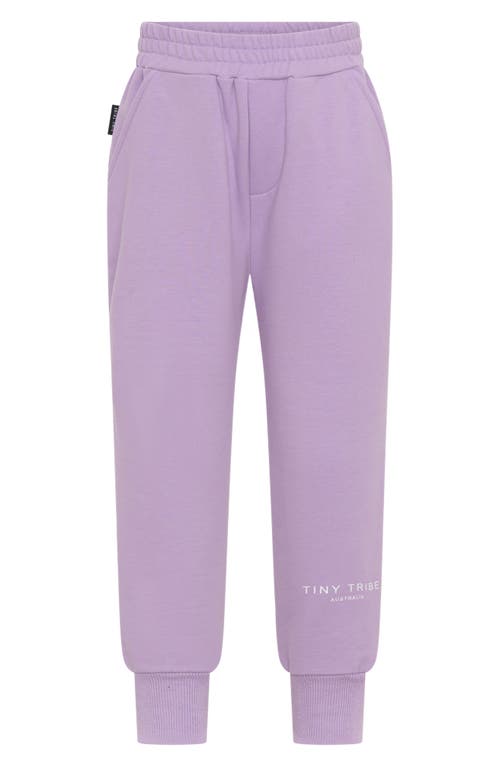 Tiny Tribe Kids' Core Cotton Joggers In Purple