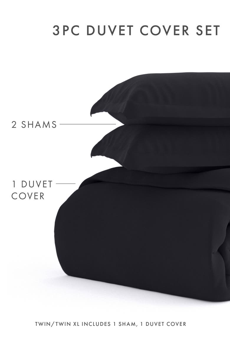 HOMESPUN IENJOY HOME Premium Ultra Soft 3-Piece Duvet Cover Set, Alternate, color, Black
