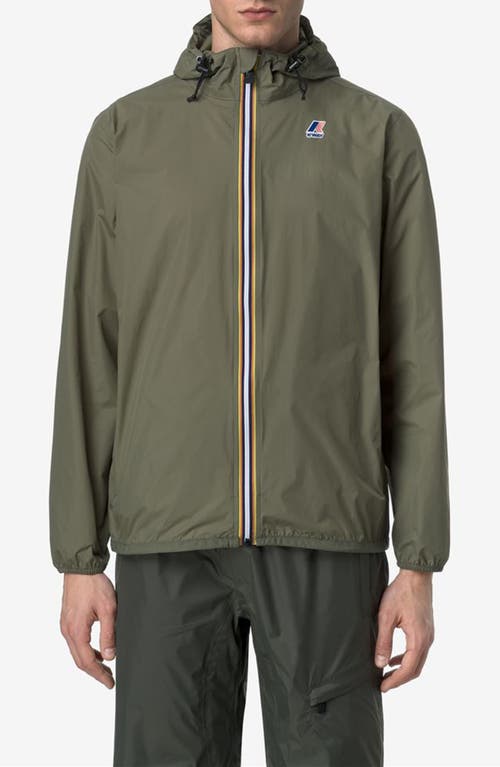 K-way Le Vrai 4.0 Claude Water Repellent Jacket In Green Lichen