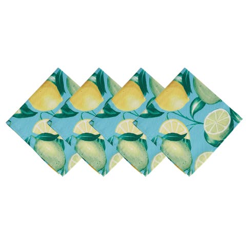 Lemon Grove Indoor/outdoor Spring/summer Cloth Napkins Set Of 4