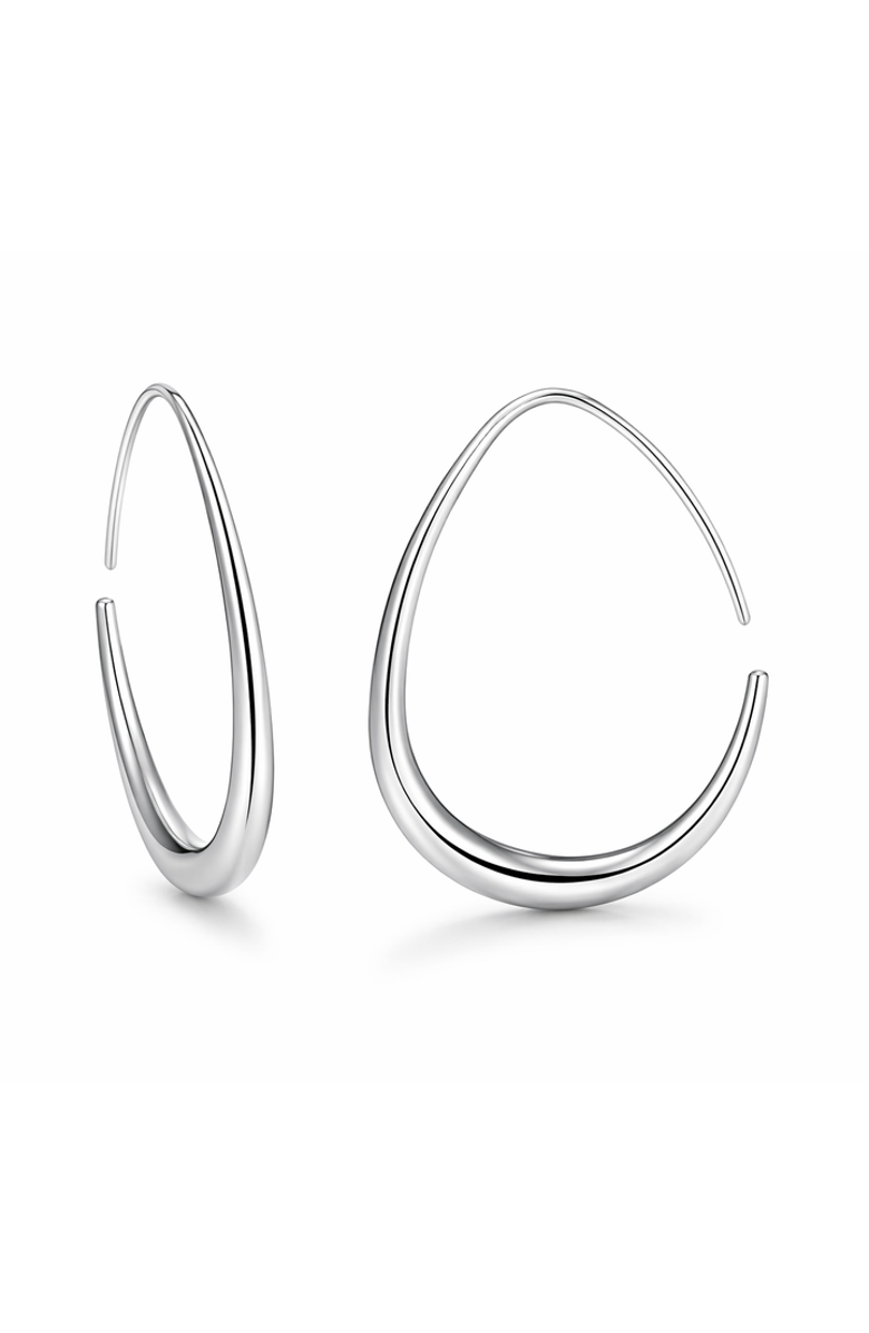 Erin McDermott Jewelry Silver Hampton Hoops, Main, color, Metallic Silver