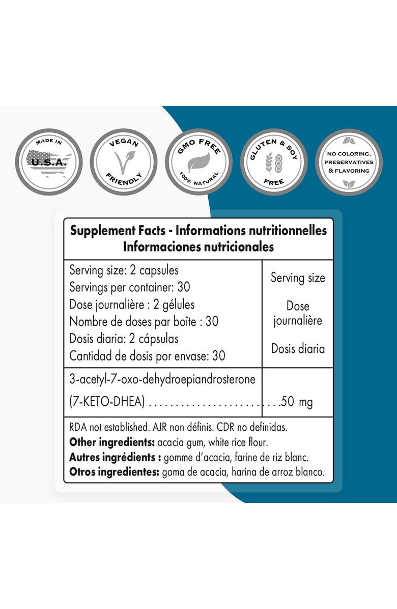 SuperSmart 7-Keto DHEA 25mg, Alternate, color, NO COLOR