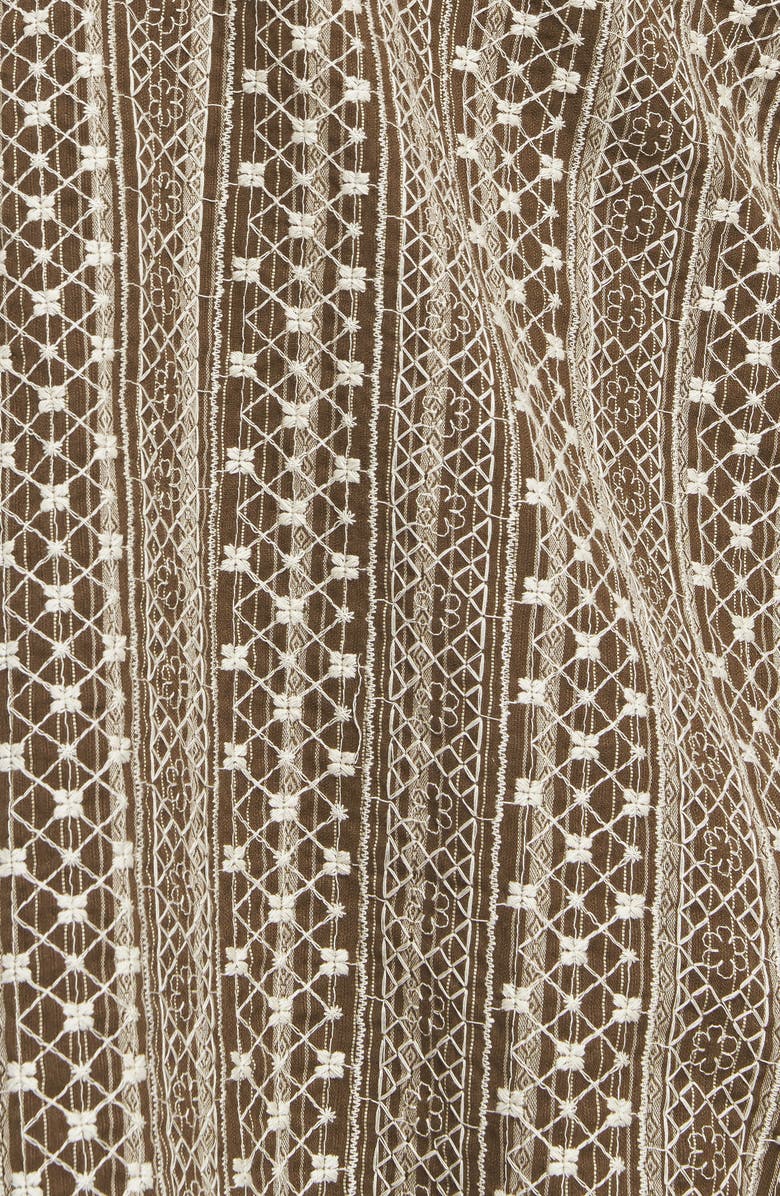 FLYING TOMATO Textured Long Sleeve Dress, Alternate, color, Brown