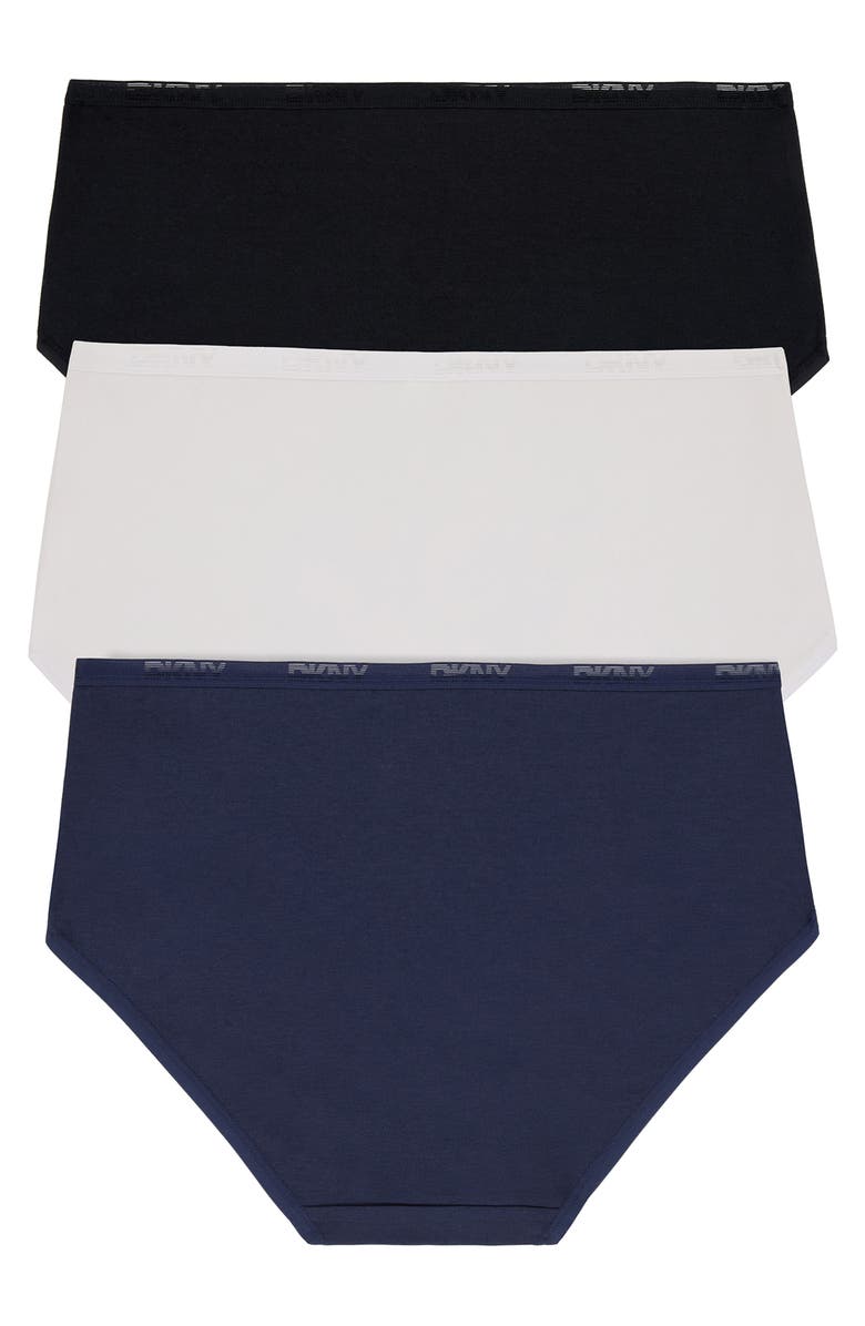 DKNY Cotton Blend Assorted 3-Pack Briefs, Alternate, color, Black/ White/ Naval