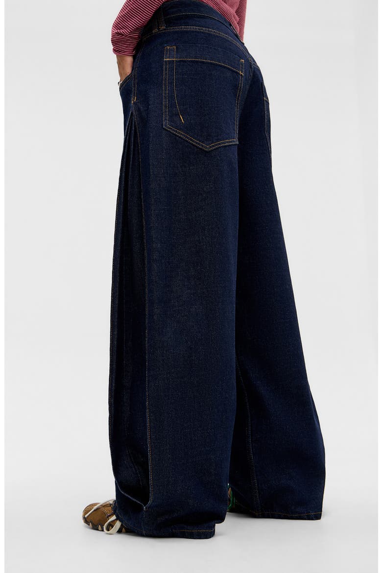 Jaya Side Pleat Wide Leg Jeans, Alternate, color, RINSE