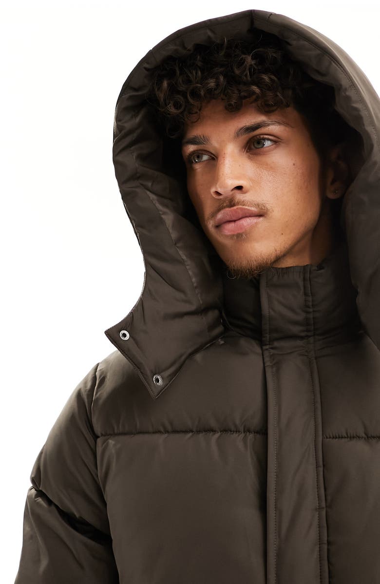 ASOS DESIGN Water Resistant Puffer Jacket with Removable Hood, Alternate, color,