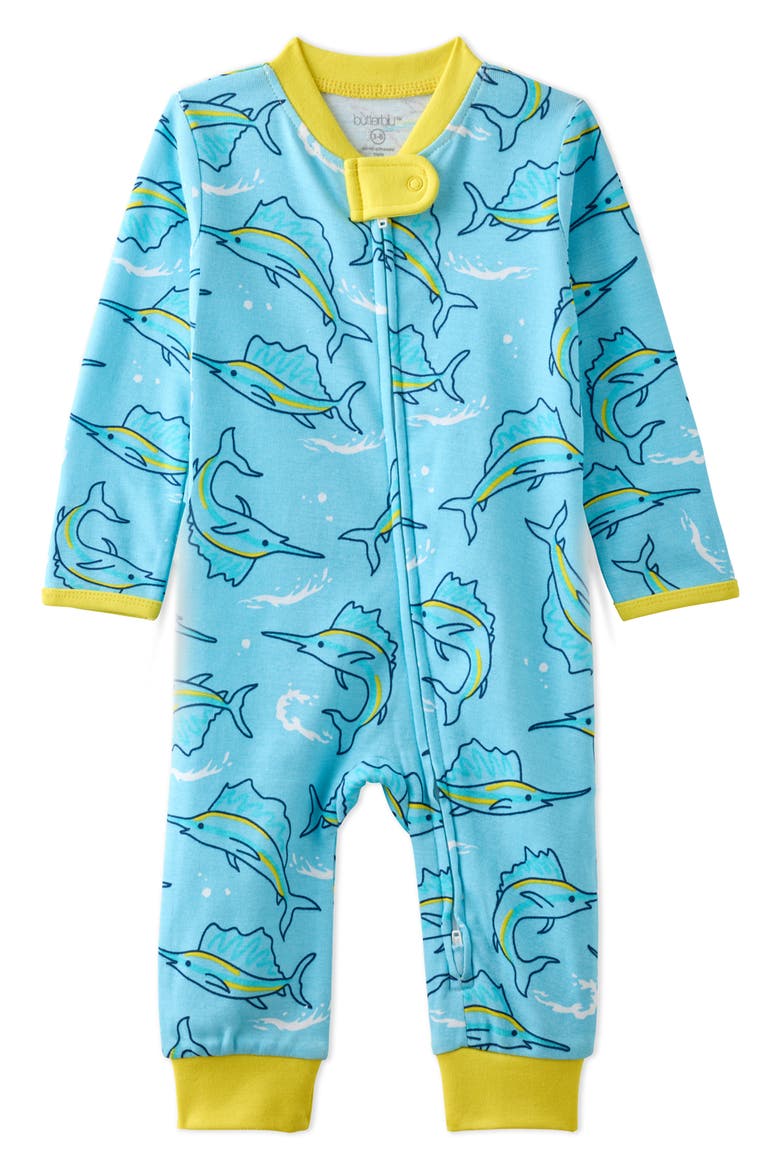 Shadow Footless Sleep & Play Organic Cotton Romper, Main, color, BIG CATCH