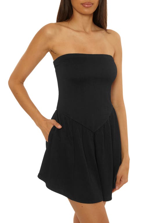Becca Palma Strapless Cover-up Minidress In Black