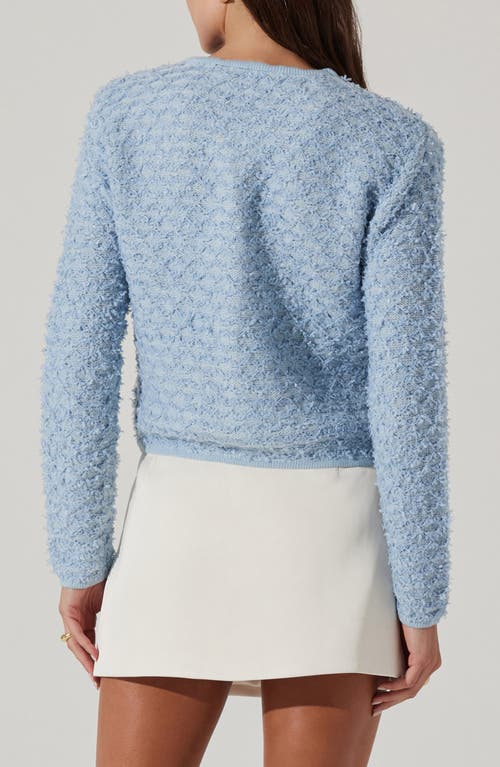 Astr The Label Texture Stitch Cardigan In Blue