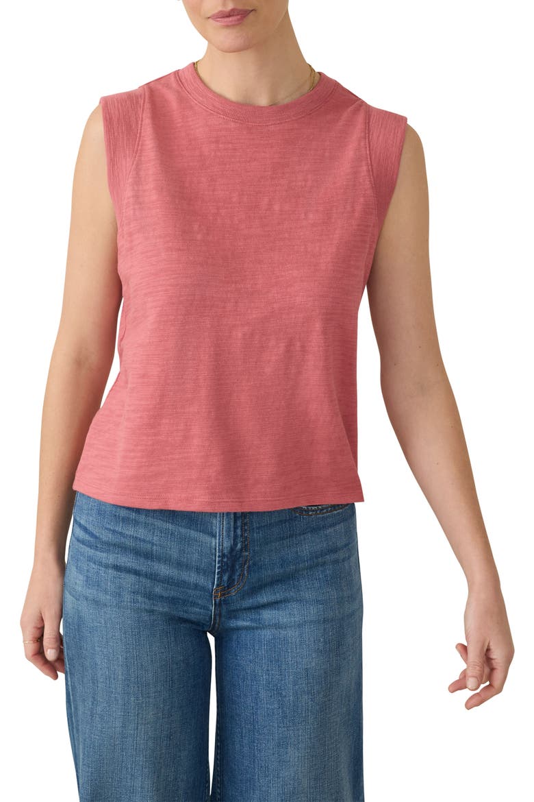 Sunwashed Slub Muscle Tank, Main, color, BAROQUE ROSE