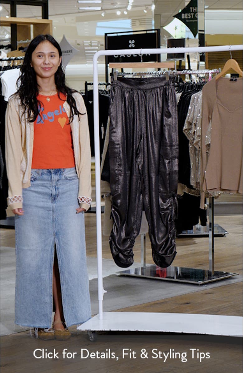 Kaye Relaxed Fit Satin Cargo Pants, sales video thumbnail