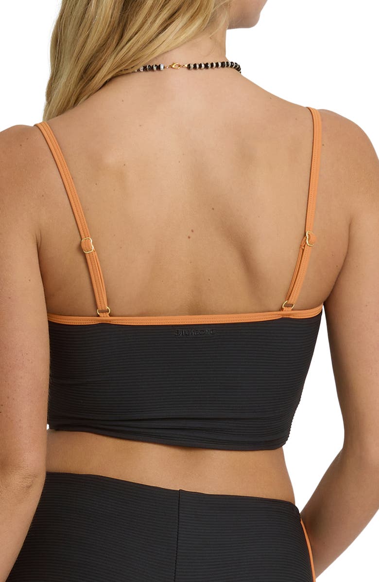 Billabong Tanlines Crop Tankini Top, Alternate, color, Black